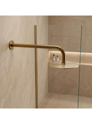 Brat dus rotund Rea JS-9021 40cm auriu periat inox montaj perete [1]