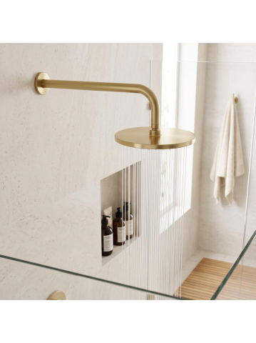 Brat dus rotund Rea JS-9021 40cm auriu periat inox montaj perete [3]