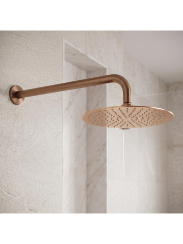 Brat dus rotund Rea JS-9021 40cm cupru periat inox montaj perete [1]