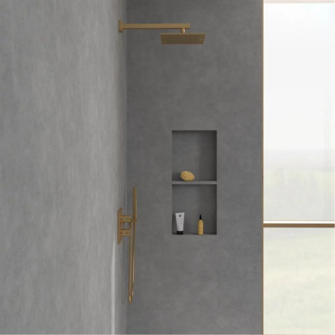 Braț de duș Villeroy&Boch, Universal Showers, pătrat, 40 cm, brushed gold [4]