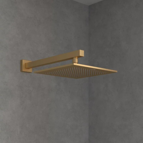 Braț de duș Villeroy&Boch, Universal Showers, pătrat, 40 cm, brushed gold [1]