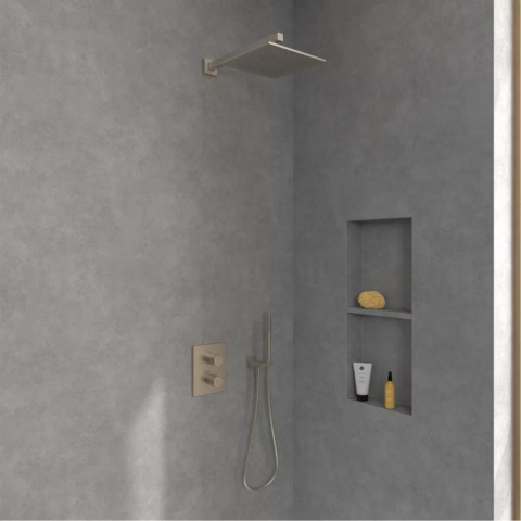 Braț de duș Villeroy&Boch, Universal Showers, pătrat, 40 cm, brushed nickel [2]