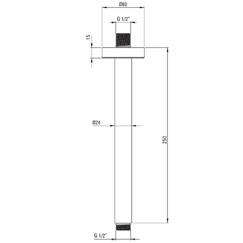 Brat dus fix Deante 25 cm, auriu periat [1]