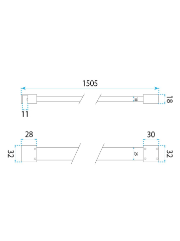 Brat fixare paravan dus 150 cm Rea auriu periat aluminiu [9]