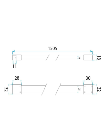 Brat fixare paravan dus 150 cm Rea crom aluminiu [9]