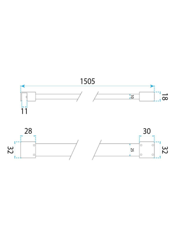Brat fixare paravan dus 150 cm Rea cupru periat aluminiu [10]
