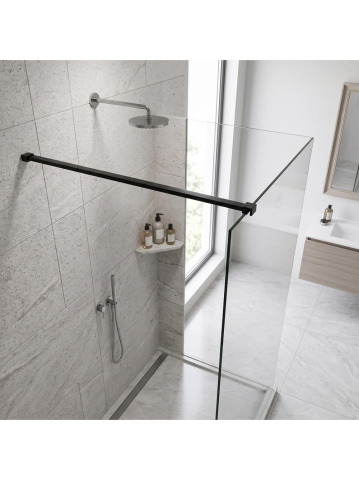 Brat fixare paravan dus 150 cm Rea negru mat aluminiu [1]