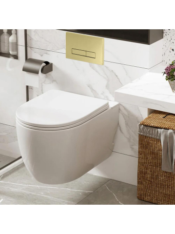 Buton tip H pentru cadru WC auriu [3]