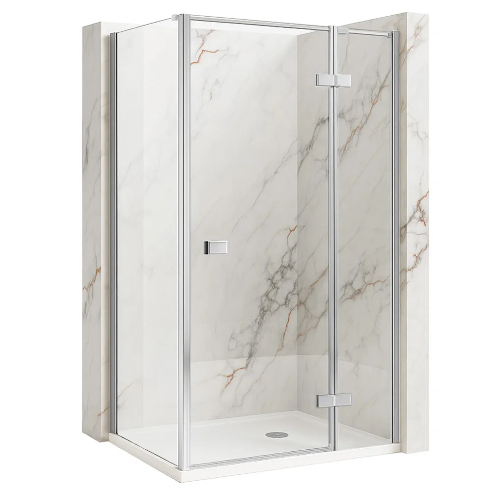 Cabine de dus patrate - Cabina de dus cu usa batanta stanga Rea Atlas 90 x 90 cm crom
