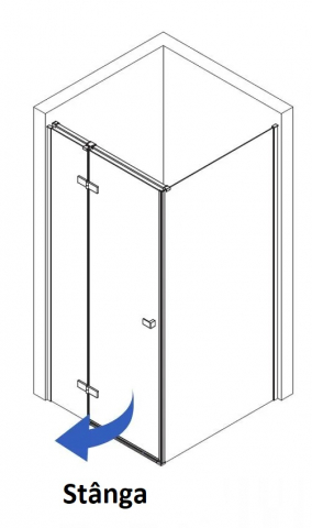 Cabina de dus cu usa batanta stanga Rea Atlas 80 x 80 cm crom [4]