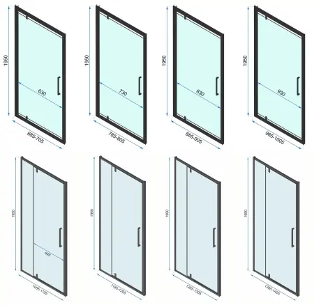 Cabina de dus de colt Rapid Swing Negru 120x90cm, Rea [15]