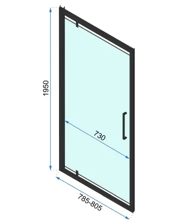 Cabina de dus de colt Rapid Swing Negru 120x90cm, Rea [11]