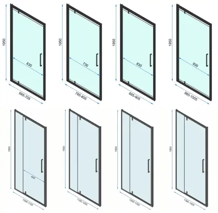 Cabina de dus de colt Rapid Swing Negru 70x90cm, Rea [16]