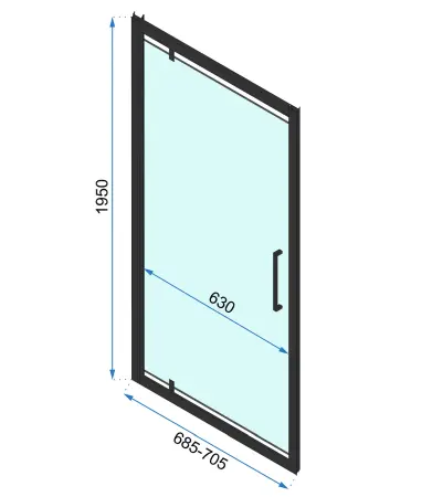 Cabina de dus de colt Rapid Swing Negru 70x90cm, Rea [11]