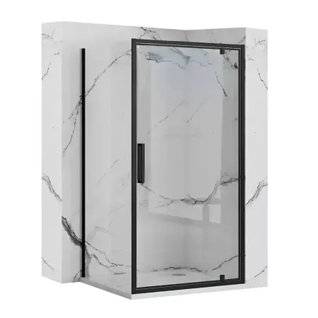 Cabine dus - Cabina de dus de colt Rapid Swing Negru 80x100cm, Rea