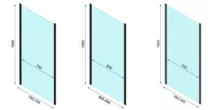 Cabina de dus de colt Rapid Swing Negru 80x90cm, Rea [15]