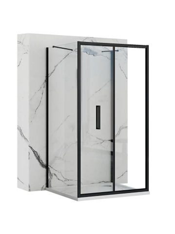 Cabine de dus dreptunghiulare - Cabina de dus de perete Rapid Fold 80x100 cm negru