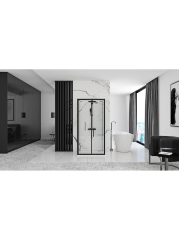 Cabina de dus de perete Rapid Fold 80x90 cm negru [3]