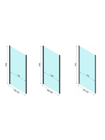 Cabina de dus de perete Rapid Fold 80x90 cm negru [20]