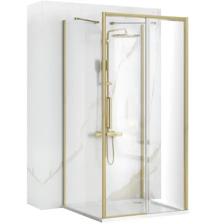 Cabine dus - Cabina de dus de perete Rapid Slide Auriu Periat 100x90cm, Rea