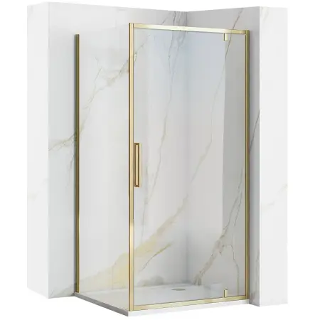 Cabine dus - Cabina de dus dreptunghiulara cu usa batanta Rea Rapid Swing 90x90 auriu