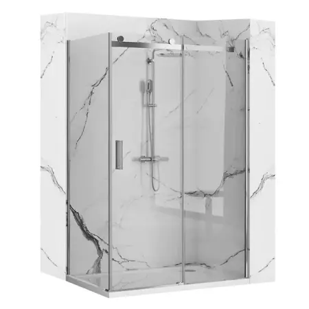 Cabine de dus dreptunghiulare - Cabina de dus dreptunghiulara cu usa glisanta Rea Nixon 80x120 crom dreapta