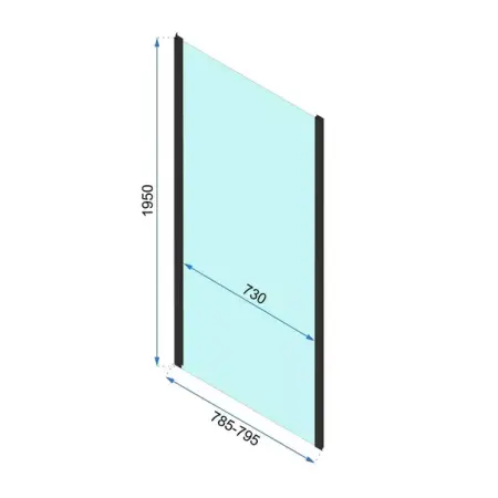 Cabina de dus dreptunghiulara cu usa pivotanta Rea Rapid Swing 100x80 negru [6]