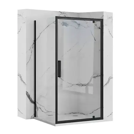 Cabine dus - Cabina de dus dreptunghiulara cu usa pivotanta Rea Rapid Swing 100x80 negru