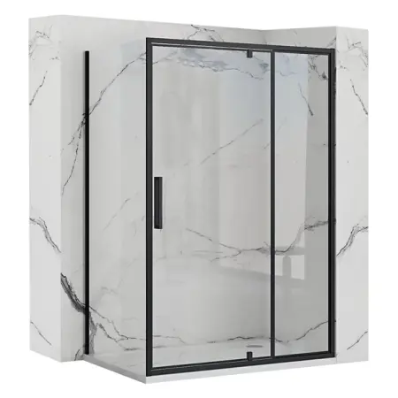 Cabine dus - Cabina de dus dreptunghiulara cu usa pivotanta Rea Rapid Swing 120x80 negru