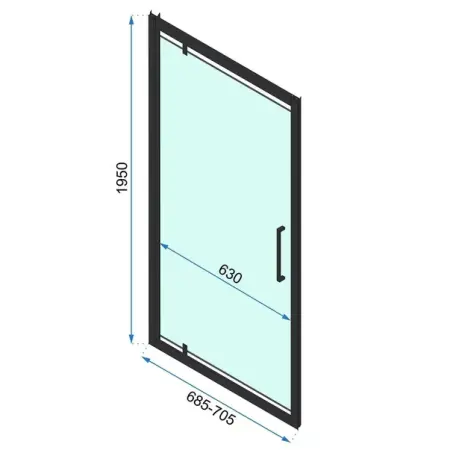 Cabina de dus dreptunghiulara cu usa pivotanta Rea Rapid Swing 70x100 negru [1]