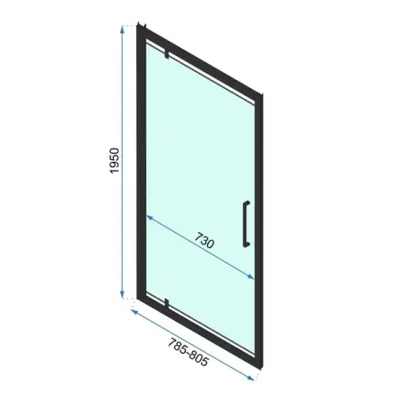 Cabina de dus dreptunghiulara cu usa pivotanta Rea Rapid Swing 80x100 negru [1]