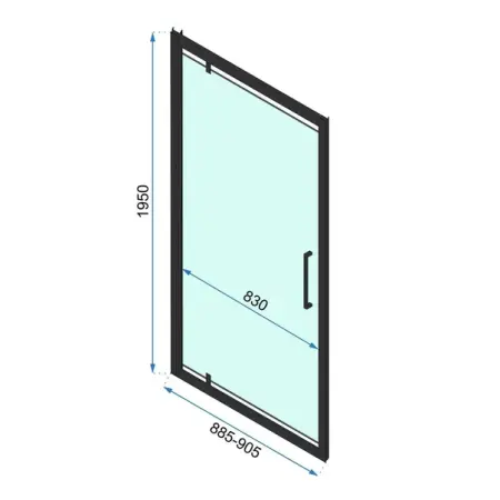 Cabina de dus dreptunghiulara cu usa pivotanta Rea Rapid Swing 90x100 negru [1]