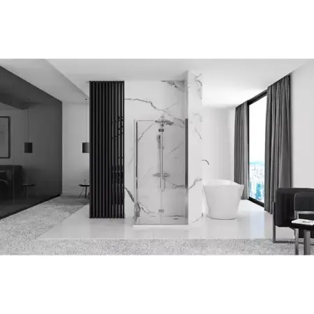 Cabina de dus dreptunghiulara cu usa pliabila Rea Molier 80x90 crom [3]
