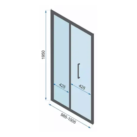 Cabina de dus dreptunghiulara cu usa pliabila Rea Rapid Fold 100x80 negru [6]