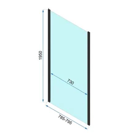 Cabina de dus dreptunghiulara cu usa pliabila Rea Rapid Fold 100x80 negru [7]