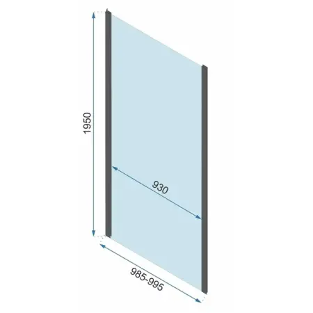 Cabina de dus dreptunghiulara cu usa pliabila Rea Rapid Fold 80x100 negru [1]