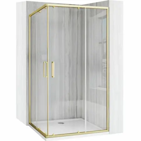 Cabine de dus dreptunghiulare - Cabina de dus dreptunghiulara cu usi glisante auriu periat Rea City 80x100 cm
