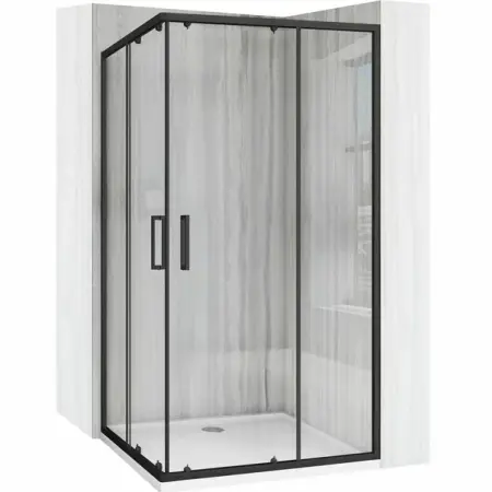 Cabine dus - Cabina de dus dreptunghiulara cu usi glisante negru Rea City 80x100 cm
