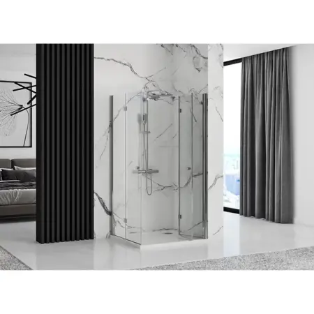 Cabina de dus dreptunghiulara cu usi pliabile Rea Fold N2 modulara 90x110 crom [2]