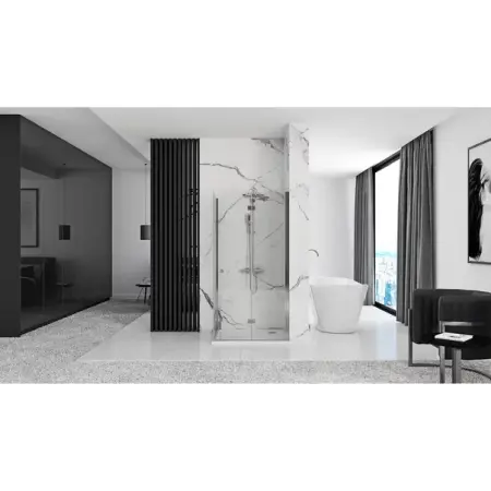 Cabina de dus dreptunghiulara cu usi pliabile Rea Fold N2 modulara 90x110 crom [4]