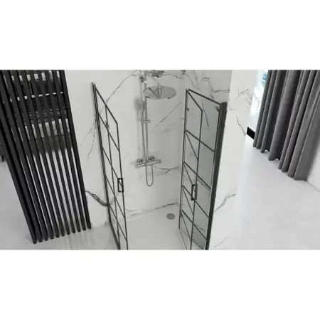 Cabina de dus dreptunghiulara cu usi pliabile Rea Molier 80x100 negru [3]
