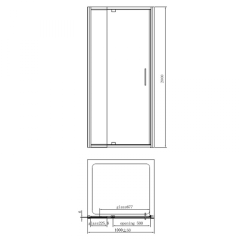 Cabina de dus dreptunghiulara Mediterraneo Anda 100 x 80 cm profil crom [3]
