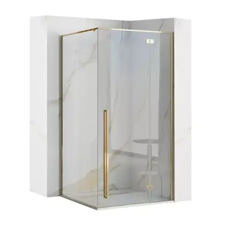 Cabine de dus dreptunghiulare - Cabina de dus dreptunghiulara Rea Fargo cu usa batanta 120x90 auriu