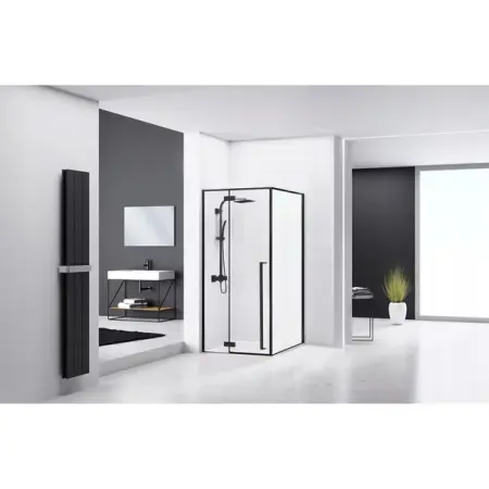 Cabina de dus dreptunghiulara Rea Fargo cu usa batanta 120x90 negru mat [3]