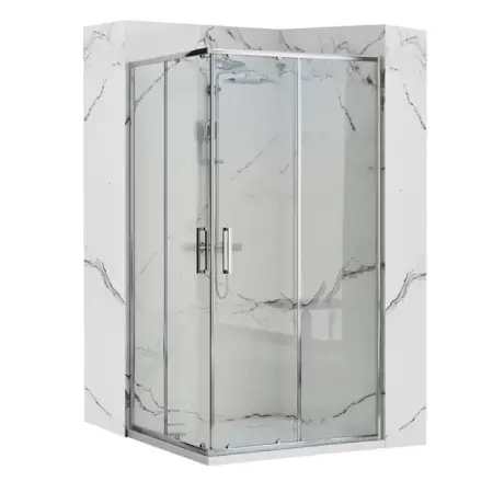 Cabine dus - Cabina de dus dreptunghiulara Rea Punto cu usa glisanta 80x100 crom