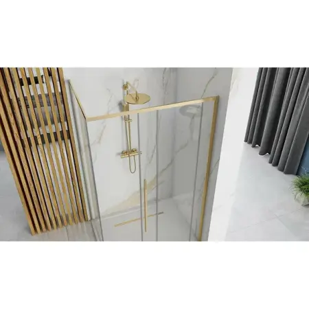 Cabina de dus dreptunghiulara Rea Solar cu usa glisanta 120x90 auriu [2]