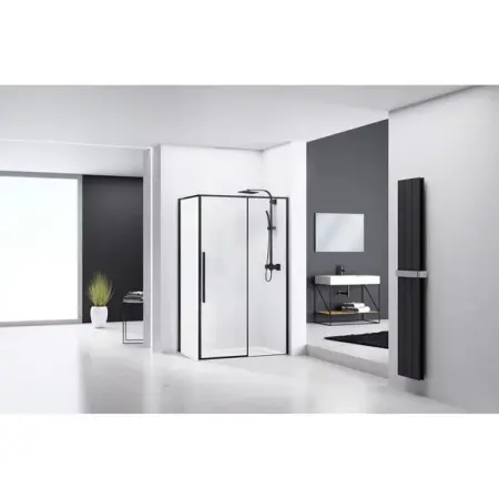 Cabina de dus dreptunghiulara Rea Solar cu usa glisanta 90x120 negru [3]