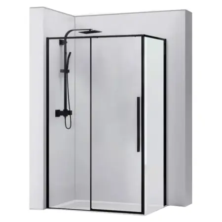 Cabine dus - Cabina de dus dreptunghiulara Rea Solar cu usa glisanta 90x120 negru