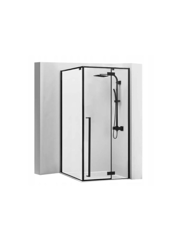 Cabine de dus patrate - Cabina de dus Fargo cu cadita alba 90x90 negru mat