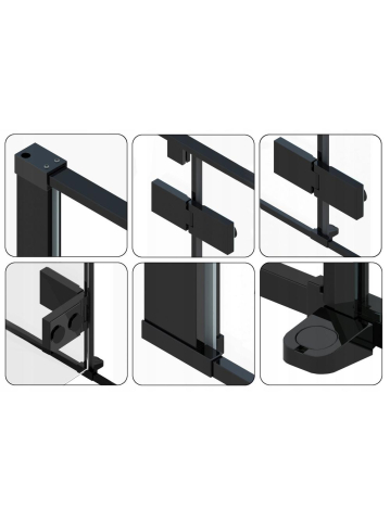 Cabina de dus Fargo cu cadita alba 90x90 negru mat [3]